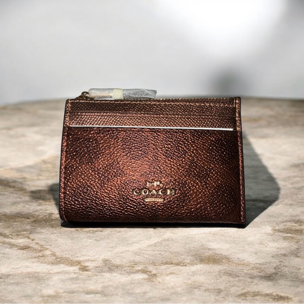 Coach Metallic Brown Card Holder